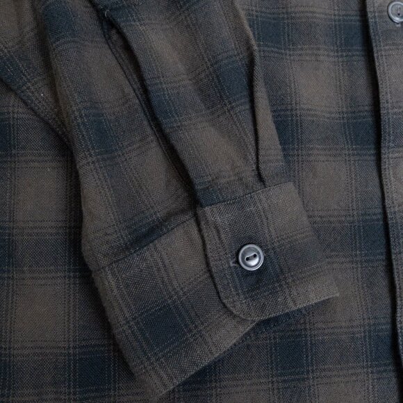 RRL Ralph Lauren Shirt Plaid Black Grey Plaid Western Workwear Button Up Small - Picture 7 of 14